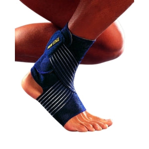Pavis cavigliera elastica a 8 con bendaggio integrato, blu