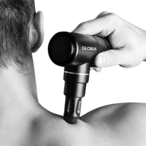 Globus mini pistolet de massage en aluminium, 4 vitesses et embouts
