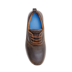 Dr Comfort Roger zapato casual de piel marrón con puntera protectora