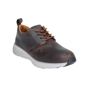 Dr Comfort Roger zapato casual de piel marrón con puntera protectora