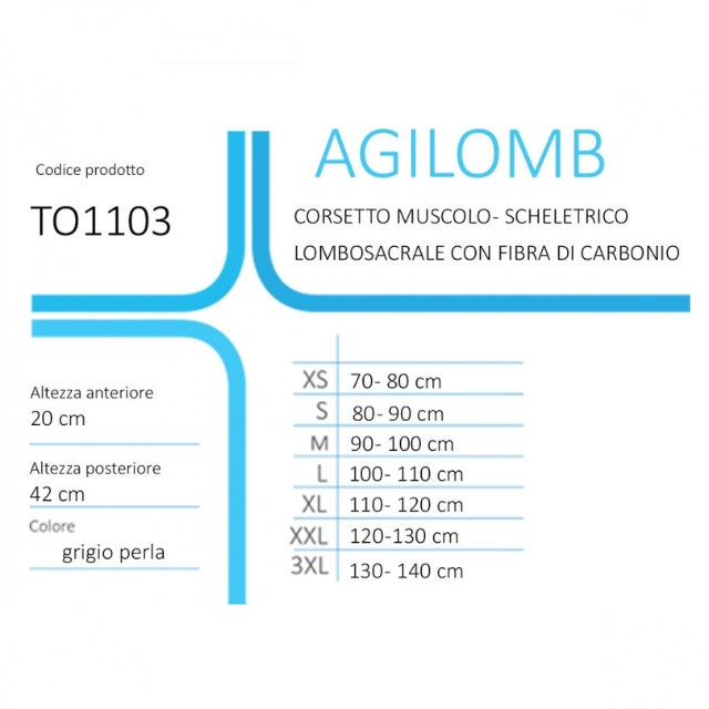 Tenortho Agilomb TO1103: Lenden-Kreuzbein-Orthese mit Stäben