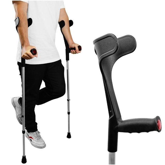 Adjustable Forearm Crutches with Soft Grip and Non-Slip Tip