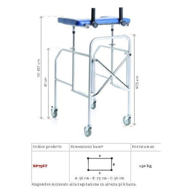 Mopedia folding walker with padded forearm support platform
