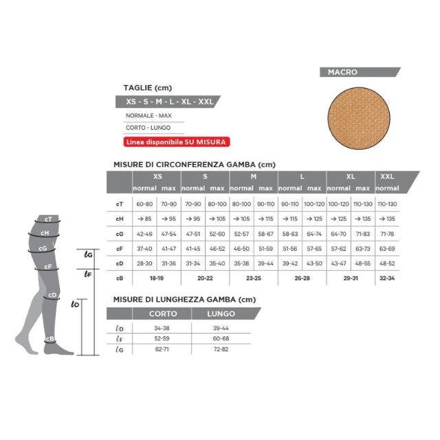 GloriaMed Cotton Evo 262 Long Cotton Compression Socks, Class 2 Beige