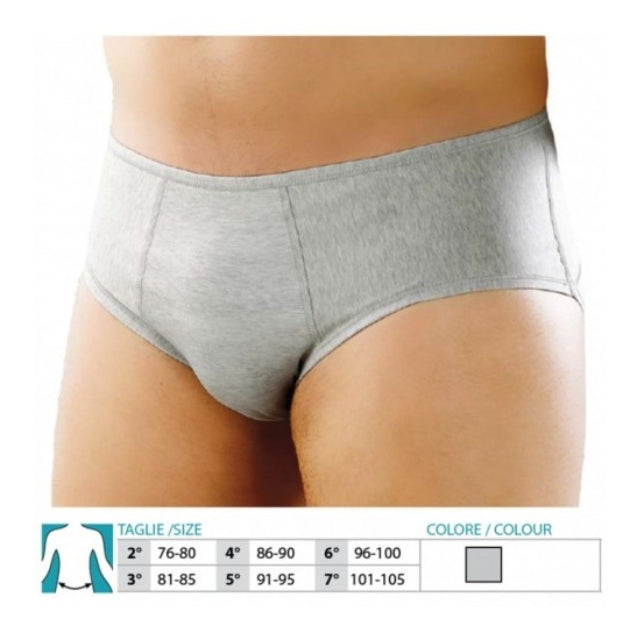 Orione 560 slip per ernia inguinale grigio in cotone ed elastomeri