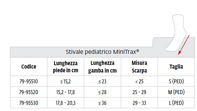 Bota walker pediátrica ProCare MiniTrax para tobillo infantil