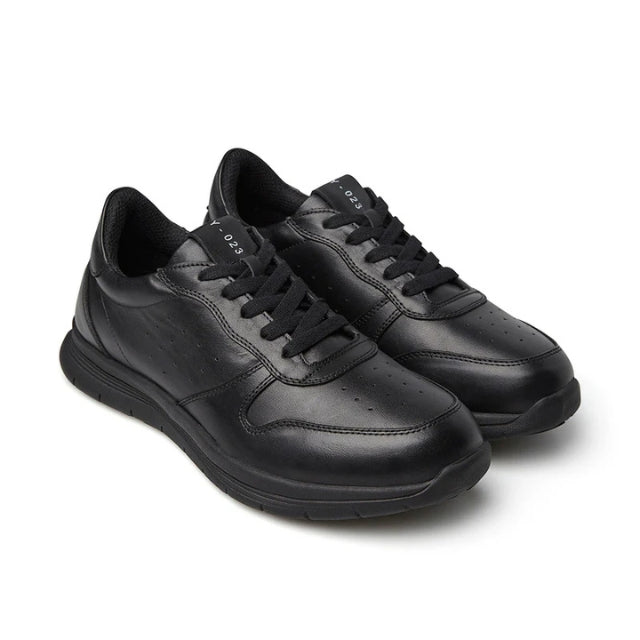 YDA Trail Black Leather Lace-Up Sneaker by Optima Molliter