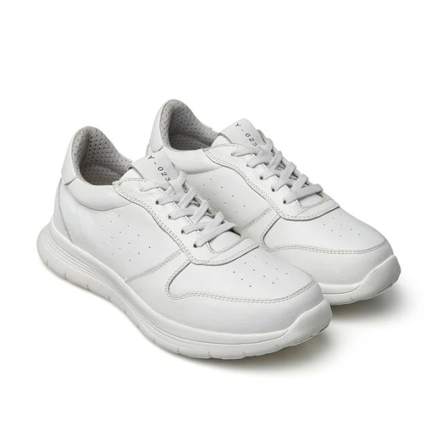 Sneaker YDA Trail blanche en cuir, Optima Molliter avec Biogelly