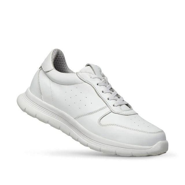 Sneaker YDA Trail blanche en cuir, Optima Molliter avec Biogelly