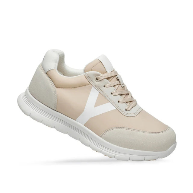 Optima Molliter Mas women's sneaker in beige and white, Rocker sole