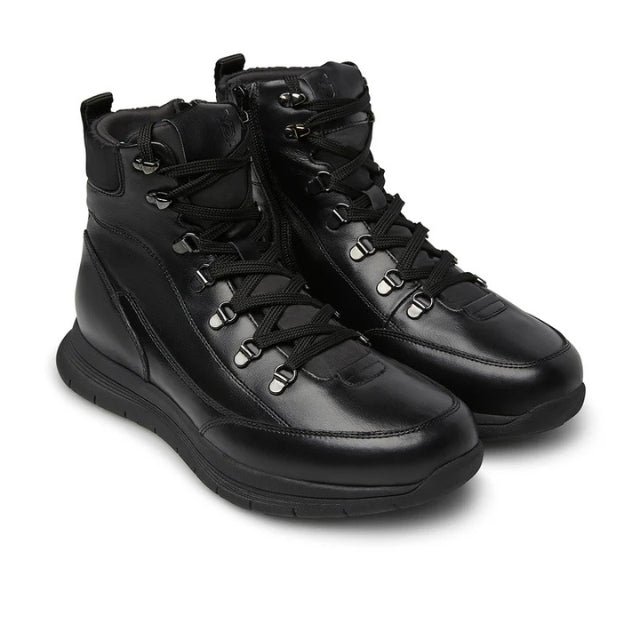Bottine orthopédique Optima Molliter Dylan noire, cuir et zip