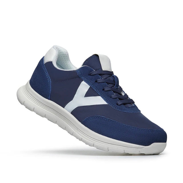 Zapatilla ortopédica Mas azul océano de tejido y ante