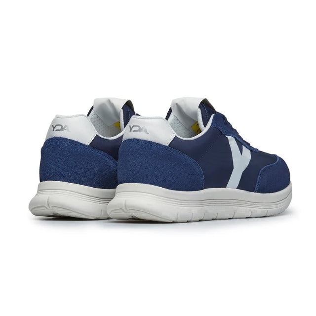 Zapatilla ortopédica Mas azul océano de tejido y ante