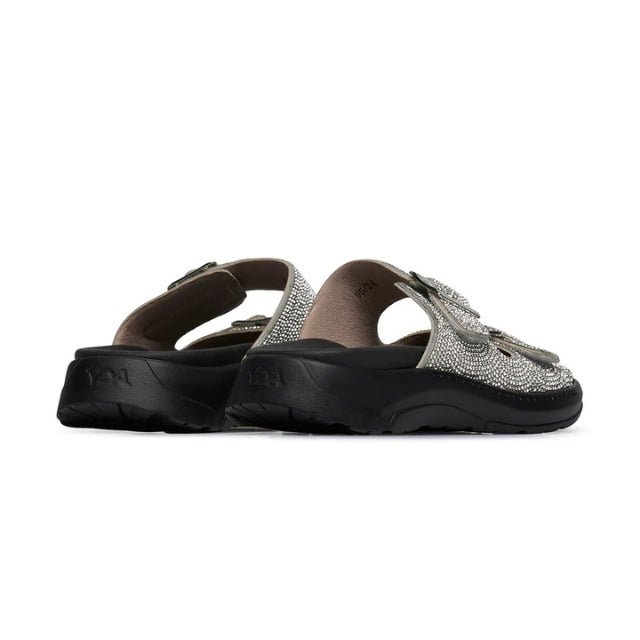 Optima Molliter Link Damen-Hausschuh Silber aus Softy-Jewel-Gewebe