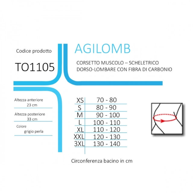Tenortho Agilomb TO1105: thoracolumbar brace in C6Tex fabric