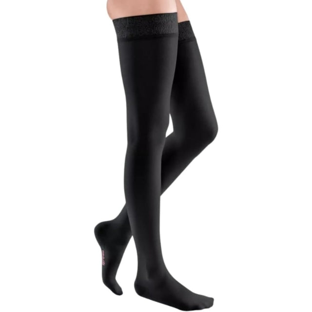 Mediven Elegance CCL 1 thigh-high compression stockings, black