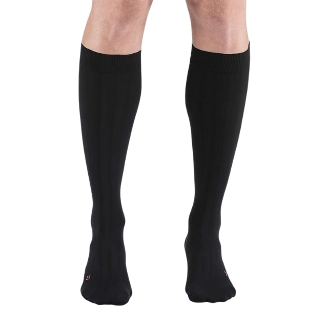 Medi mediven for men black ribbed compression socks, class 1