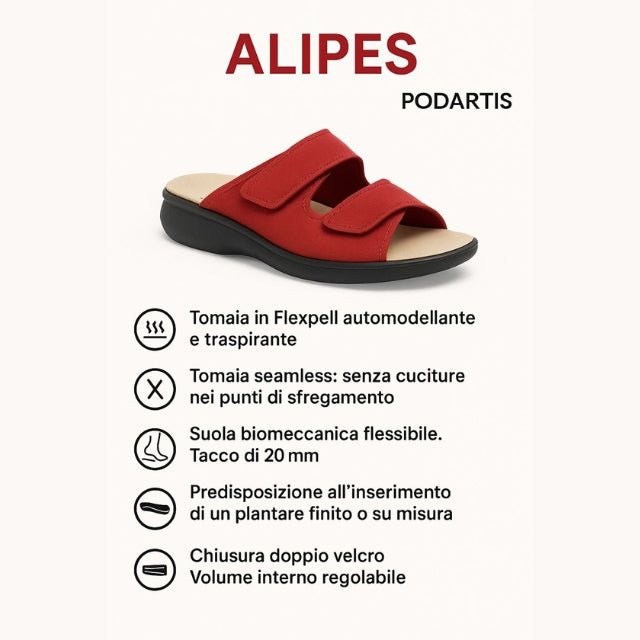 Podartis Alipes Rot gedämpfter orthopädischer Hausschuh