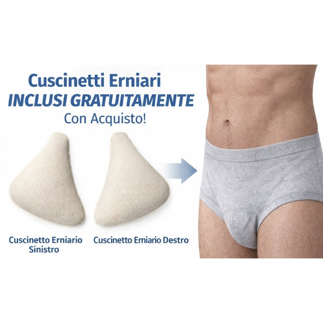 Kefrell inguinal hernia support briefs in cotton, pads included