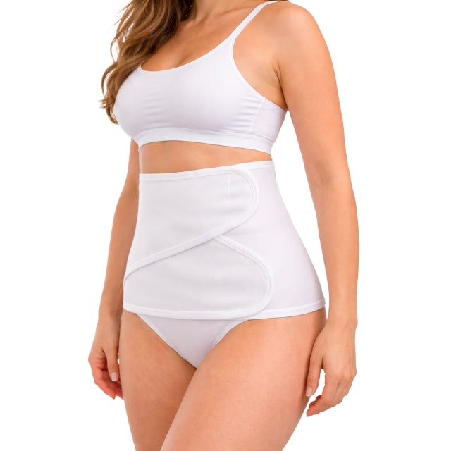 Kefrell White Polyextensible Abdominal Binder, Double Adjustment