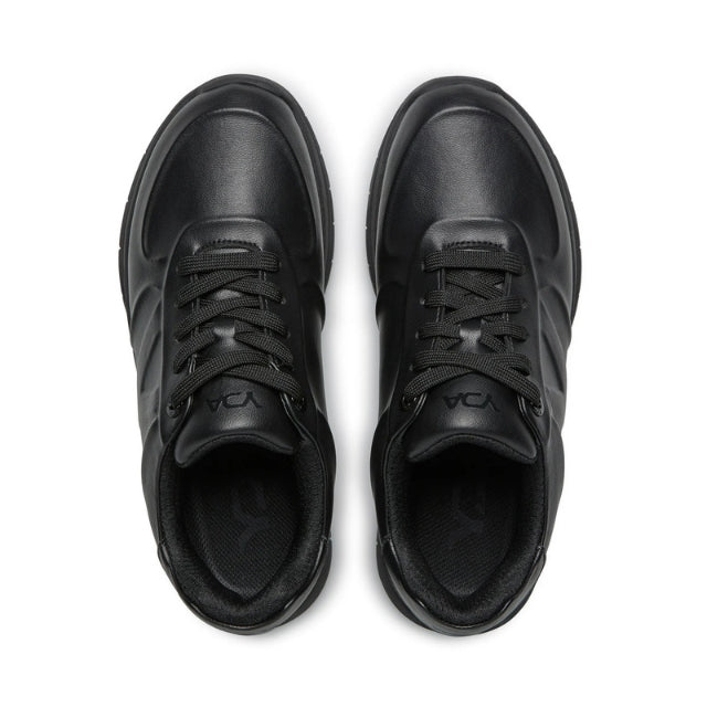 YDA Fasty Optima Molliter Black Leather Sneakers, Spring System Pro