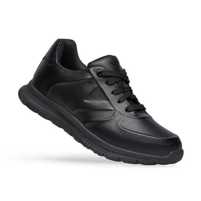 YDA Fasty Optima Molliter Black Leather Sneakers, Spring System Pro