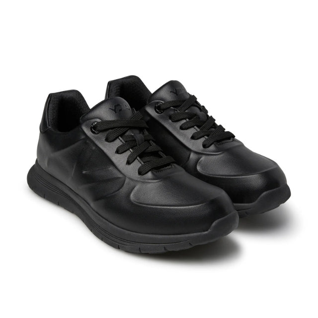 YDA Fasty Optima Molliter Black Leather Sneakers, Spring System Pro