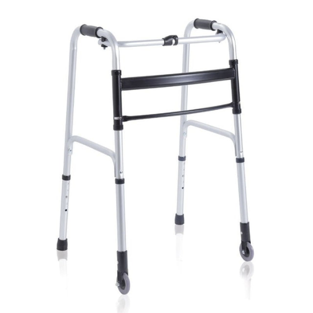 Mopedia Folding Adjustable Walking Frame with Two Fixed Wheels