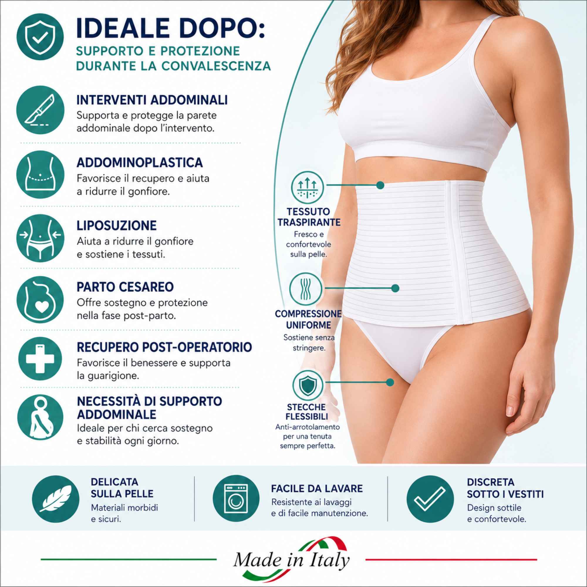 Kefrell fascia addominale post operatoria millerighe, altezza 27 cm