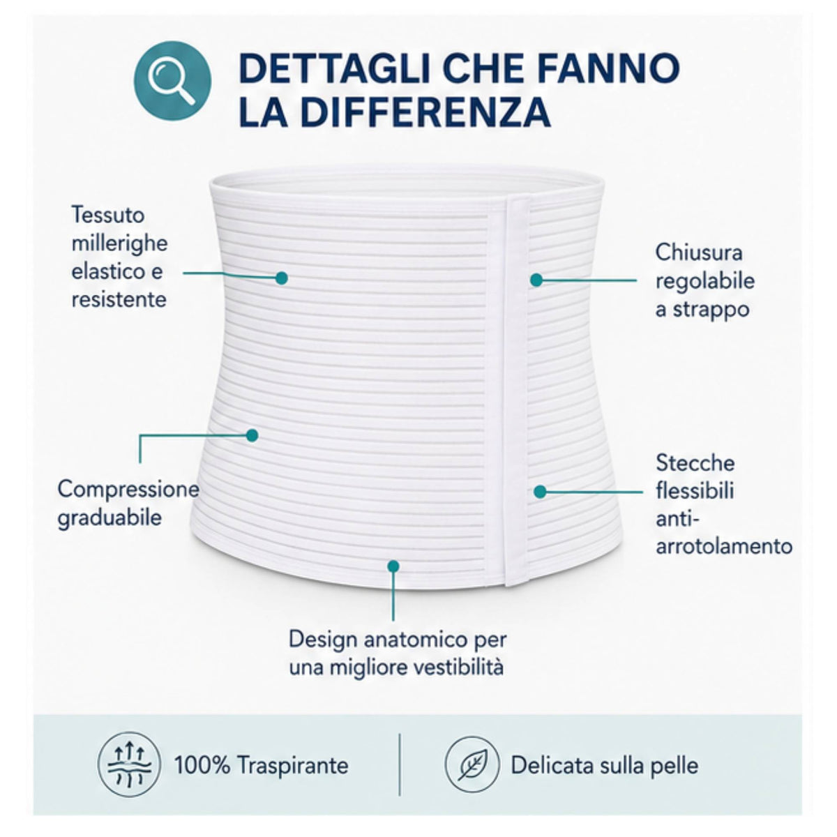 Kefrell fascia addominale post operatoria millerighe, altezza 27 cm