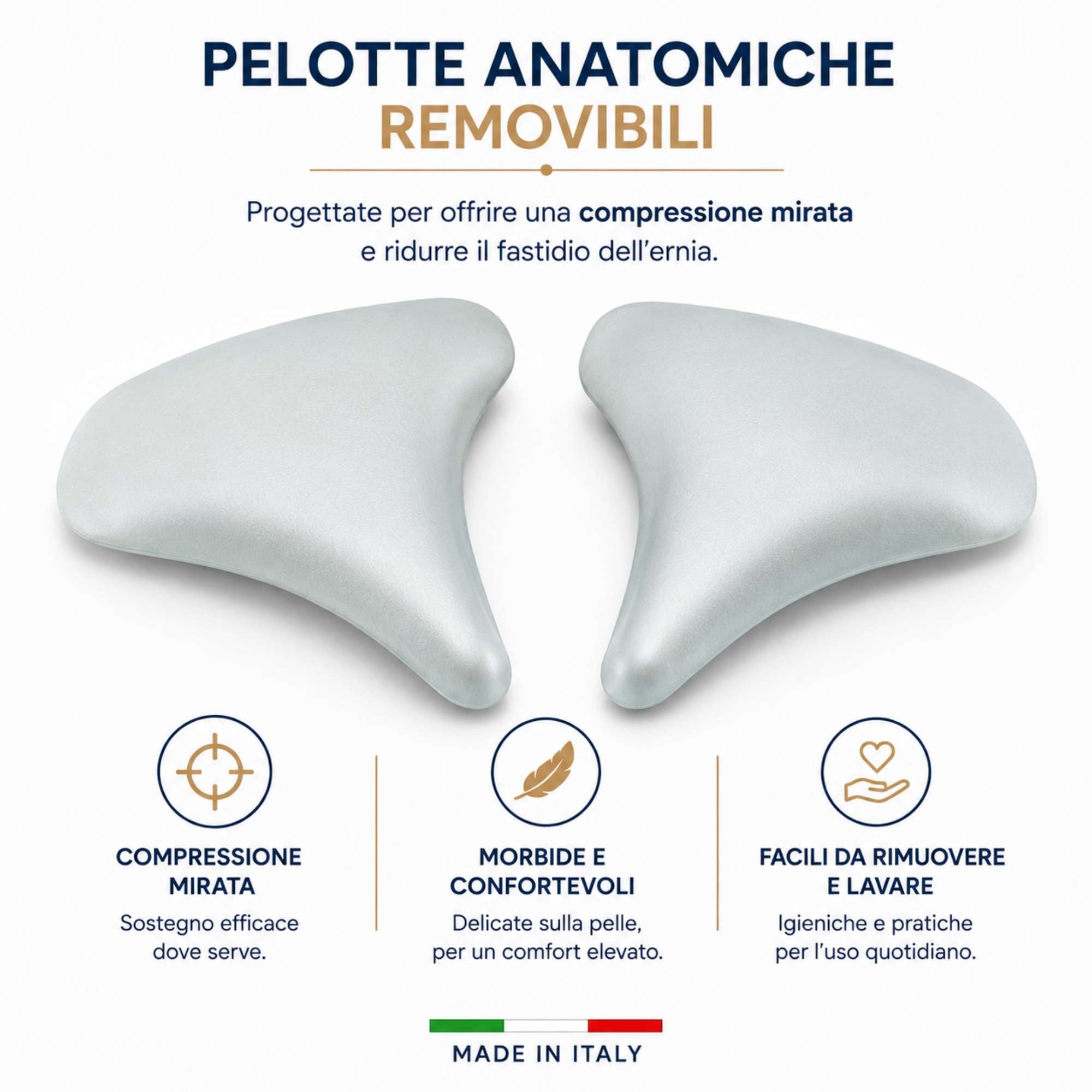 Kefrell cinto erniario CI24 con pelotte e compressore removibile