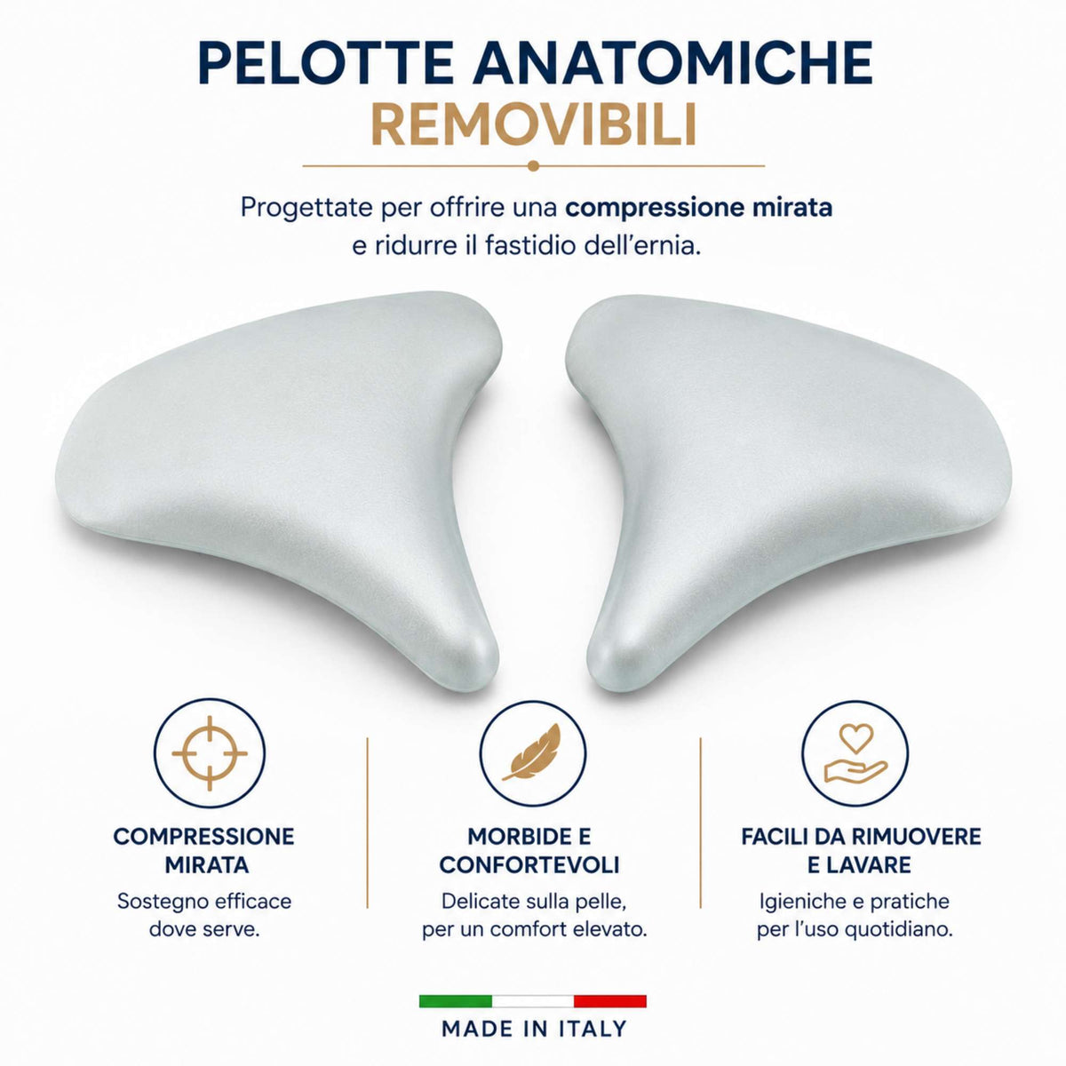 Kefrell cinto erniario CI24 con pelotte e compressore removibile