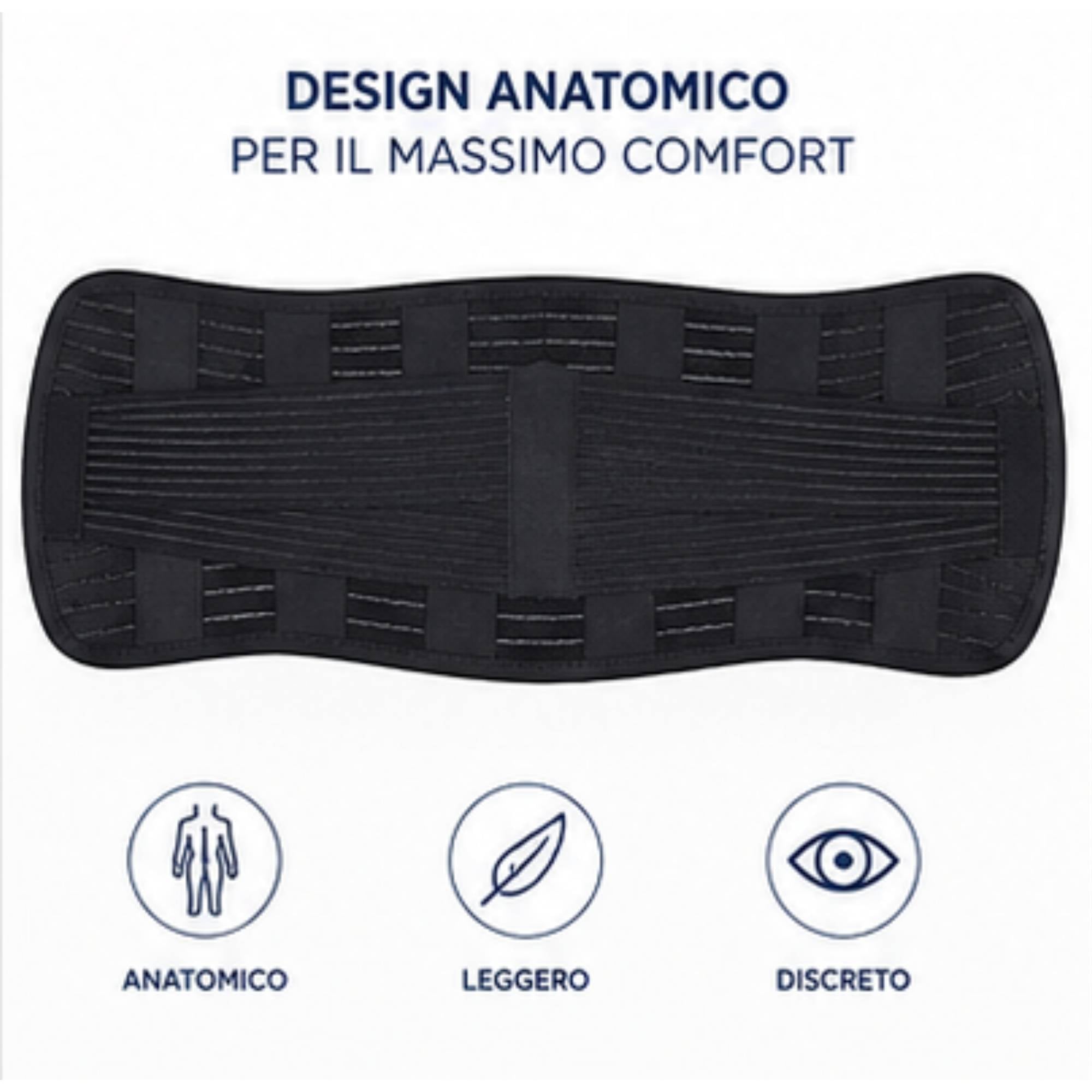Kefrell Self-Fastening Lumbar Support, 24 cm High, Made in Italy