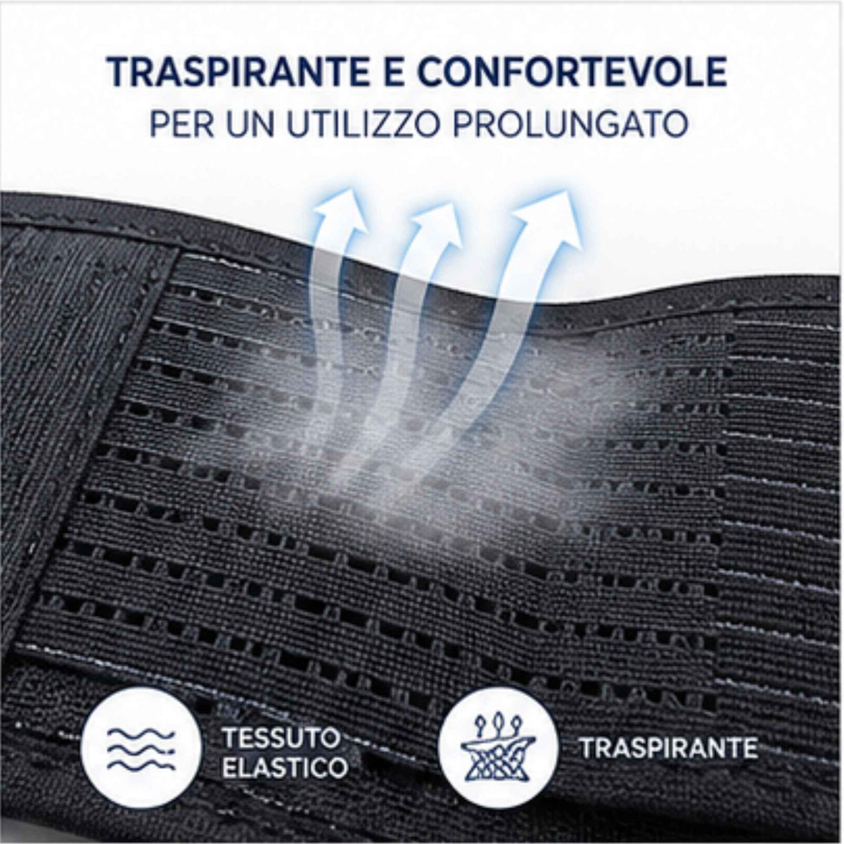 Kefrell Self-Fastening Lumbar Support, 24 cm High, Made in Italy
