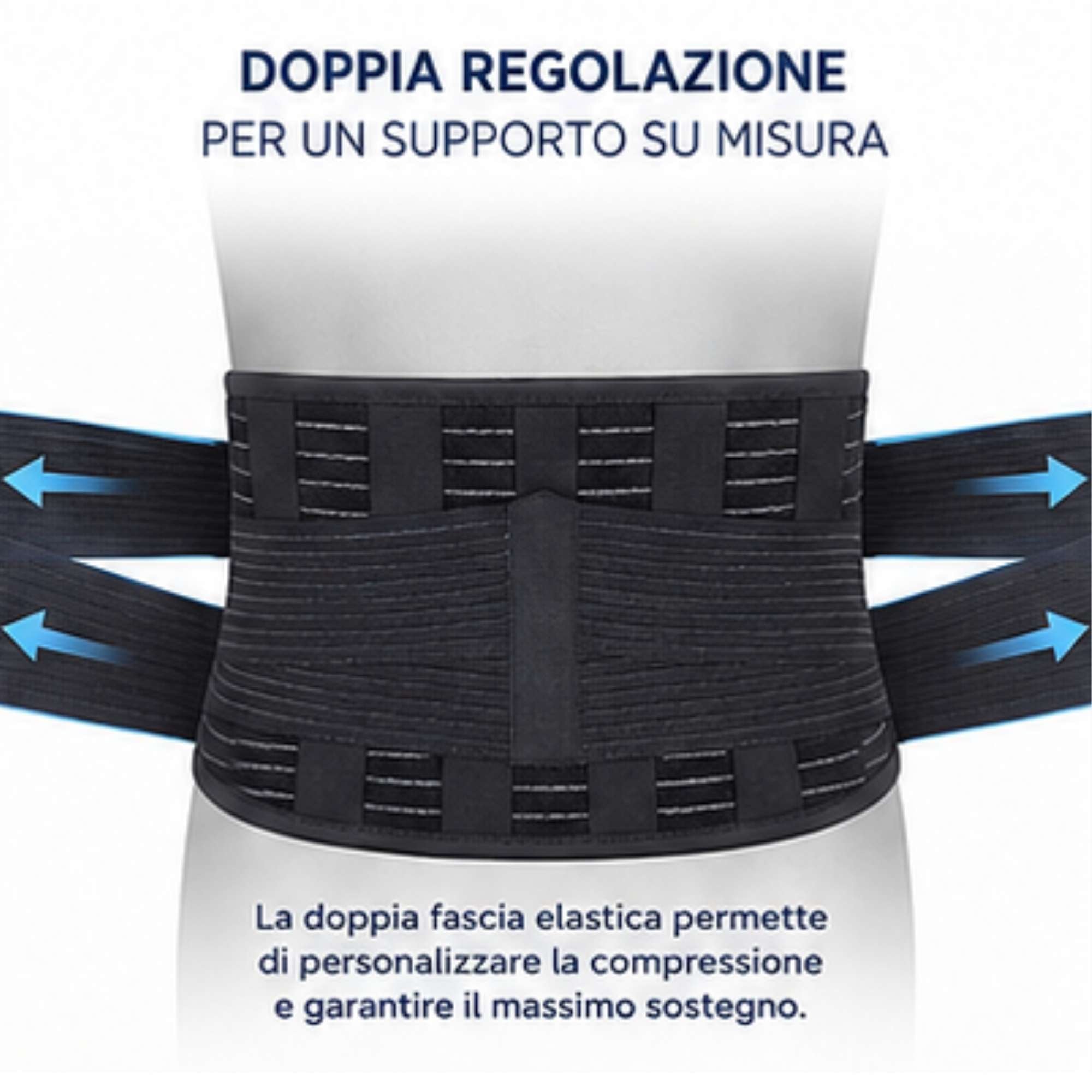 Kefrell Self-Fastening Lumbar Support, 24 cm High, Made in Italy