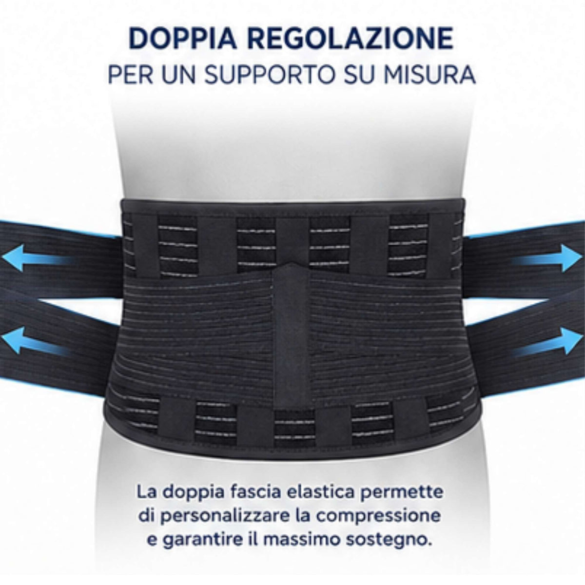 Kefrell Self-Fastening Lumbar Support, 24 cm High, Made in Italy
