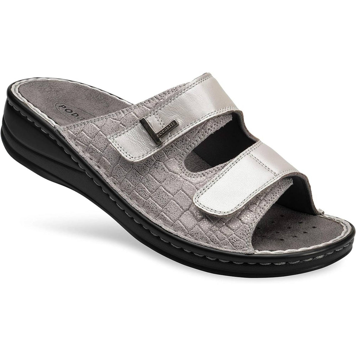 Podartis Alipes Silver zapatilla de confort mujer, plantilla extraíble