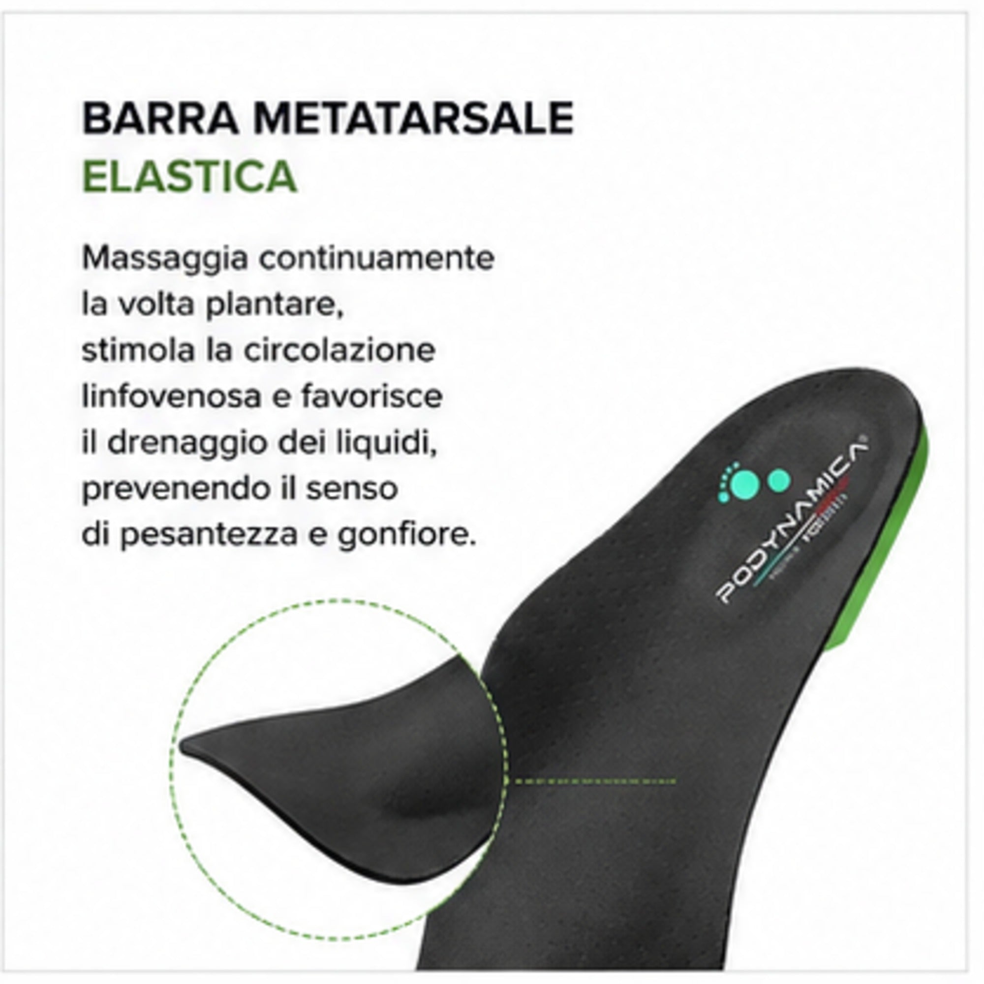 Podartis Shorty Black, plantilla ultrafina para metatarsalgia