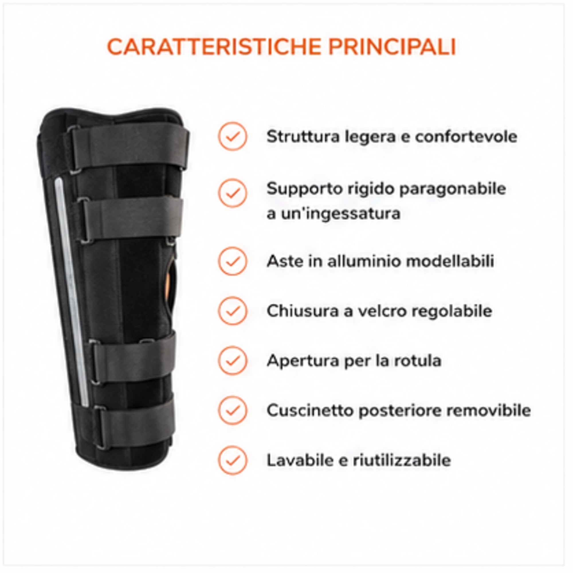 Roten Immok immobilisateur de genou à 0°, longueur 50 cm