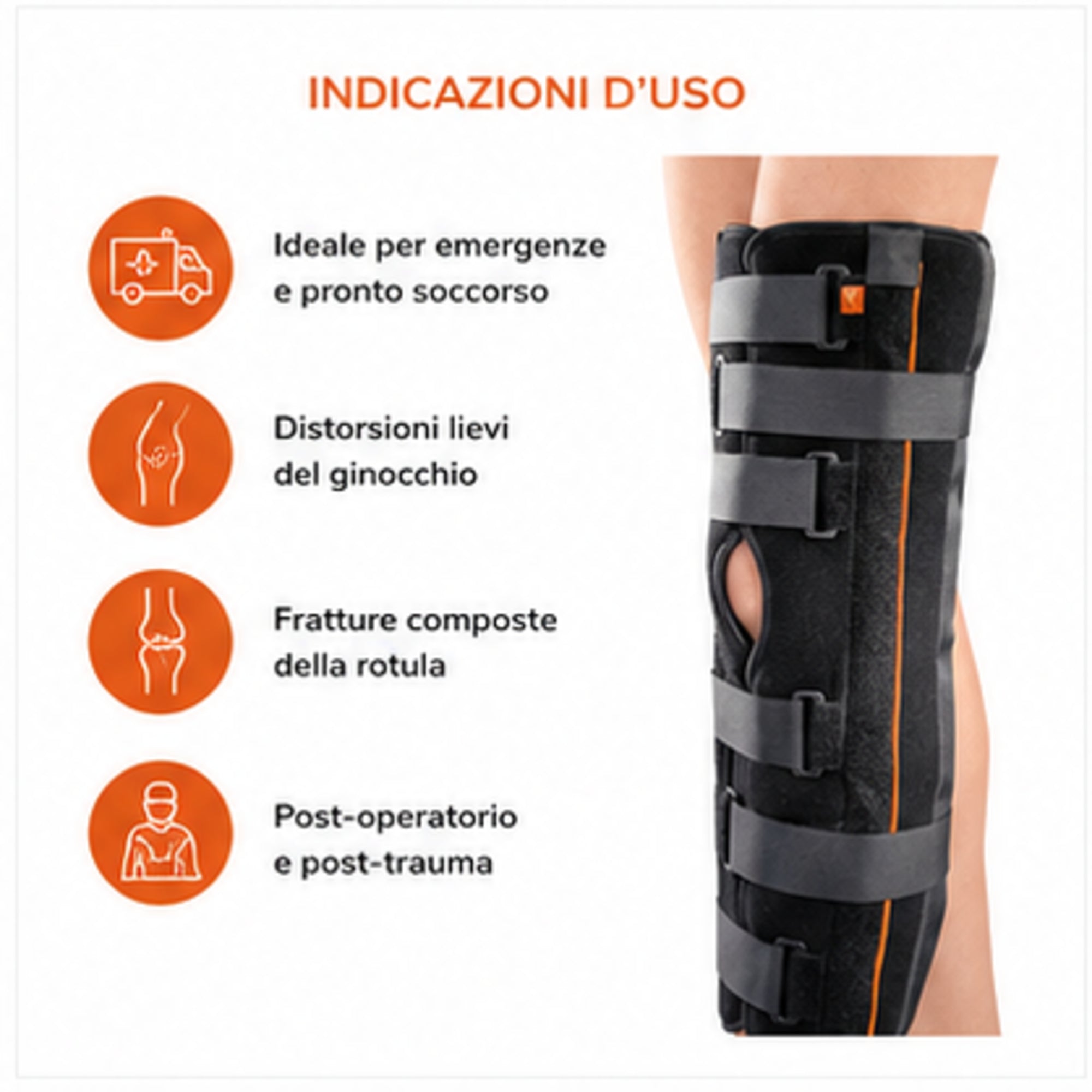 Roten Immok immobilisateur de genou à 0°, longueur 50 cm