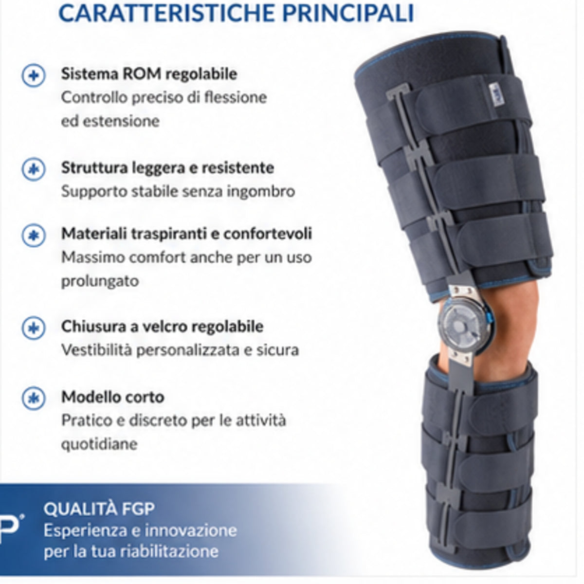 Genouillère post-opératoire FGP Leggy courte à ROM réglable