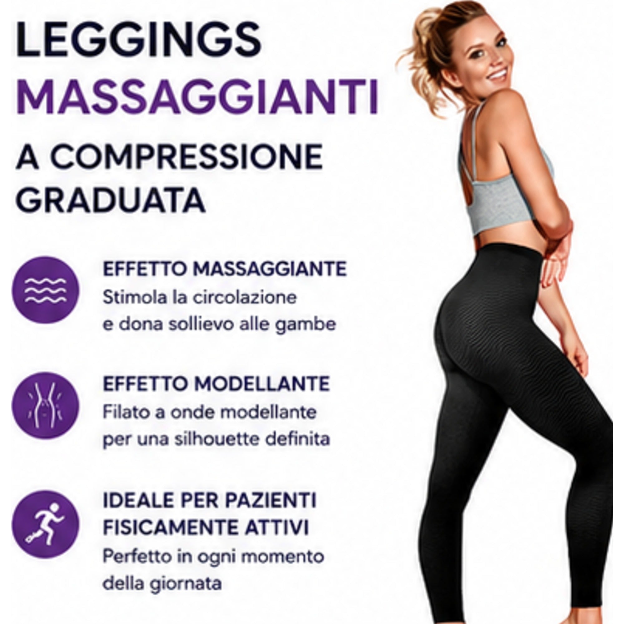 Medi Massaging Graduated Compression Leggings, 15 mmHg