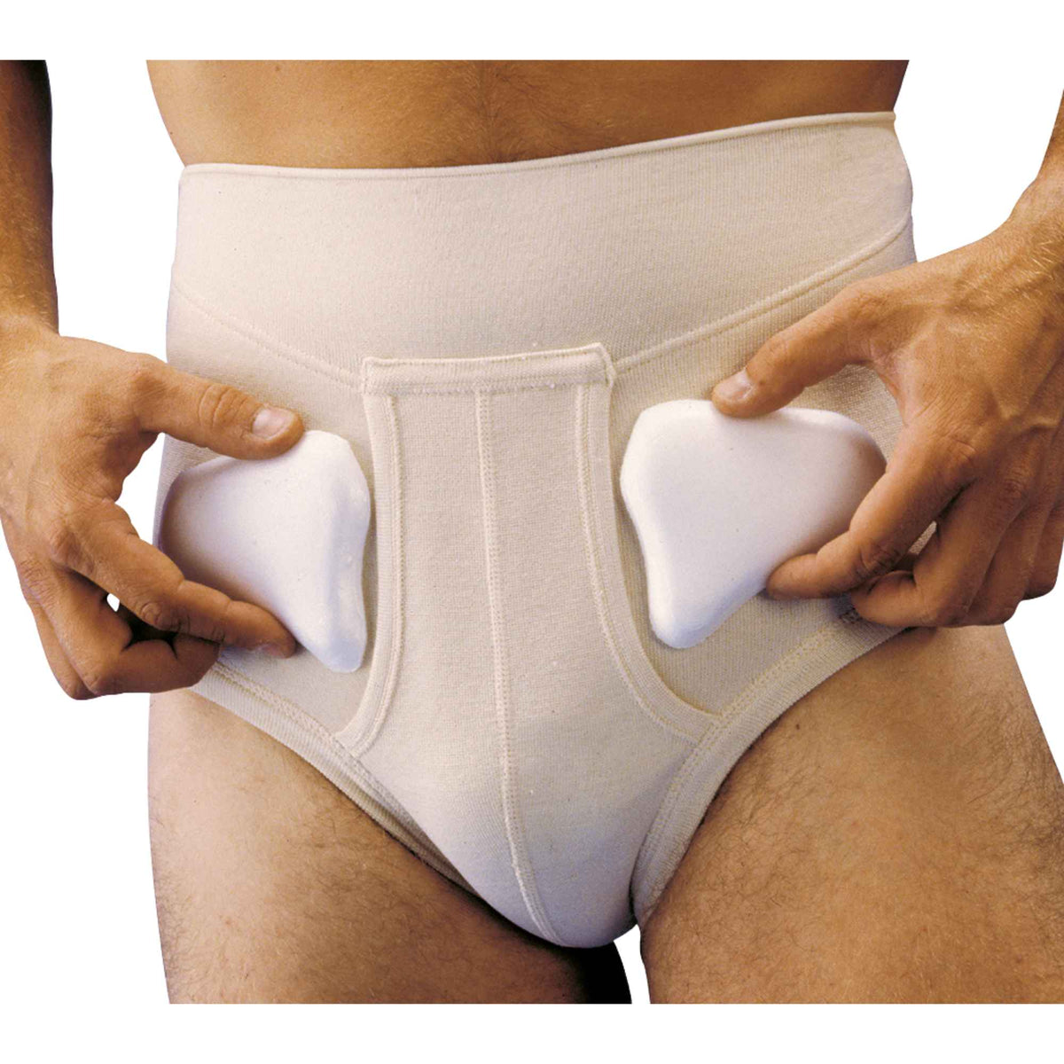 Bernina Herren-Stützslip, einseitig elastisch, Baumwolle, beige